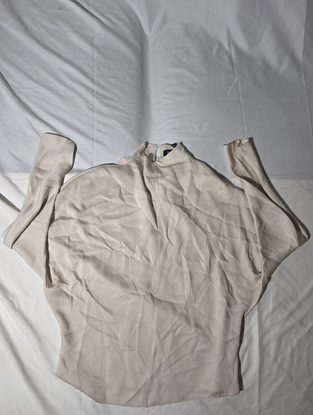 Theory NWT Cream Batwing Sleeve Mock Neck Pullover Blouse